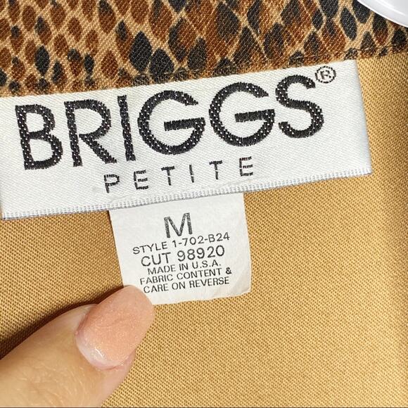 Vintage Briggs Petite Animal Print Snake Blazer Jacket Medium - Picture 2 of 6